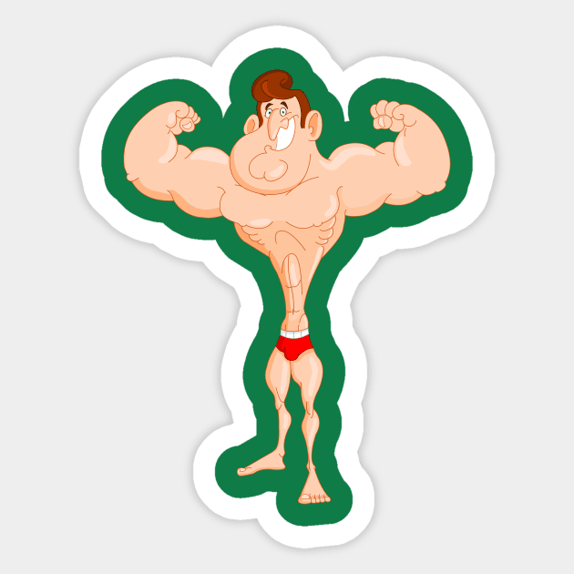 Muscle Man Sticker by DigiToonsTreasures